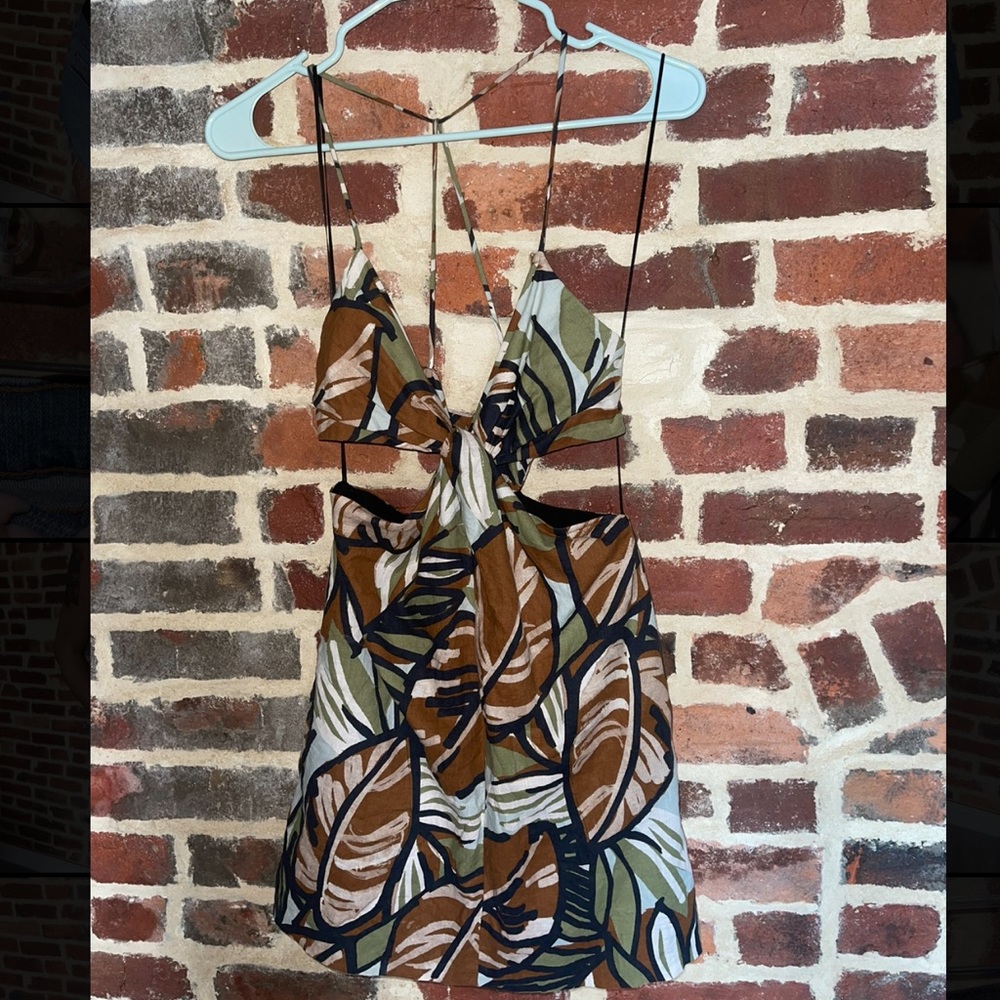 Cutout Print Minidress